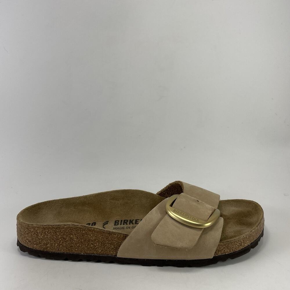 Birkenstock Madrid Big Buckle Womens Size 38, 7-7.5 Narrow Beige Oiled Leather
